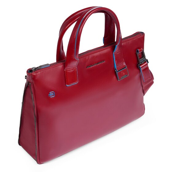 Piquadro Blue Square Shopper Tasche Leder 38 cm Laptopfach mit Dehnfalte