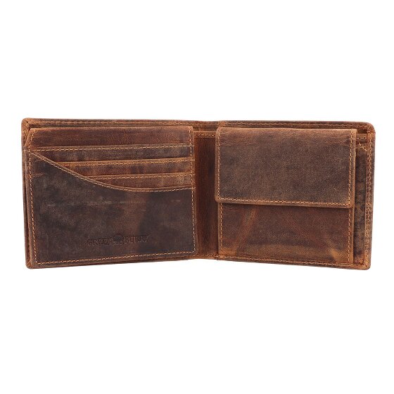 Greenburry Vintage Geldbörse mit Fisch-Prägung Leder 12 cm