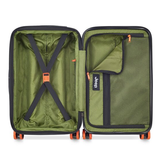 Jeep JH002B 4 Rollen Kabinentrolley XL 55 cm mit Dehnfalte