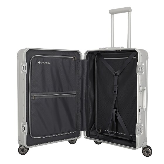 Travelite Next 4-Rollen Trolley Aluminium 67 cm