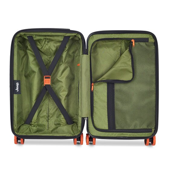 Jeep JH002B 4 Rollen Kabinentrolley XL 55 cm mit Dehnfalte