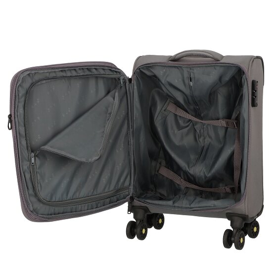 d&n Travel Line 9704 4 Rollen Kabinentrolley S 55 cm mit Dehnfalte