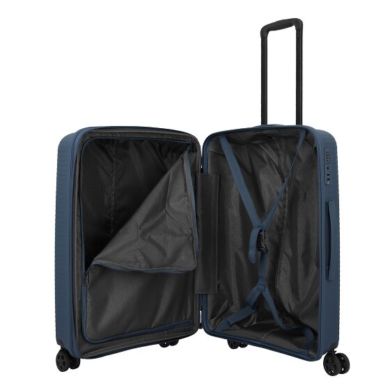 Travelite Air Stripe 4 Rollen Trolley M 66 cm mit Dehnfalte