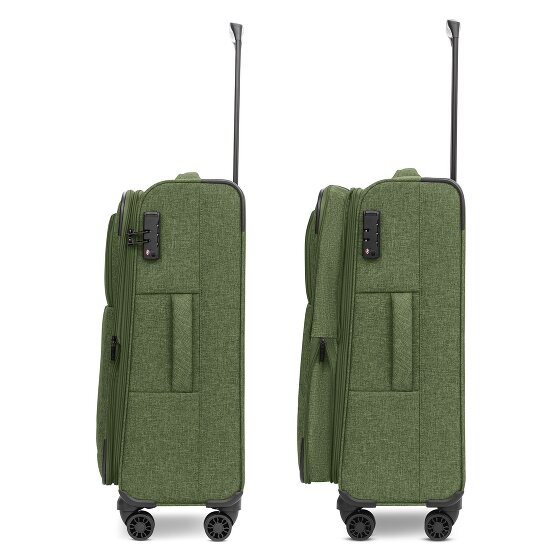 Redolz Essentials 12 THREE SET 4 Rollen Kofferset 3-teilig mit Dehnfalte