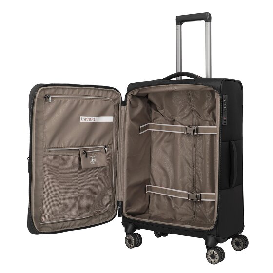 Travelite Crosslite 5.0 4 Rollen Trolley M 66 cm mit Dehnfalte