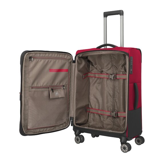 Travelite Crosslite 5.0 4 Rollen Trolley M 66 cm mit Dehnfalte