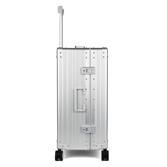 Aleon Traveler 4-Rollen Trolley Aluminium 67 cm mit Kleidersack