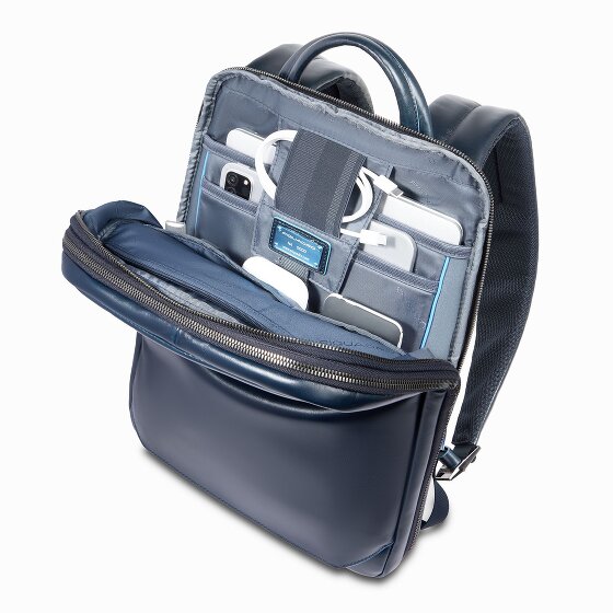 Piquadro Blue Square Daypack RFID Schutz Leder 37 cm Laptopfach