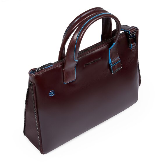 Piquadro Blue Square Shopper Tasche Leder 38 cm Laptopfach mit Dehnfalte