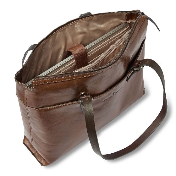 Castelijn & Beerens Rien Schultertasche RFID Schutz Leder 40 cm Laptopfach