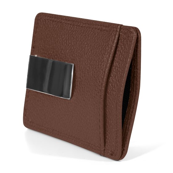 Redolz Leather Essentials Kreditkartenetui RFID Leder 7 cm mit Geldscheinklammer