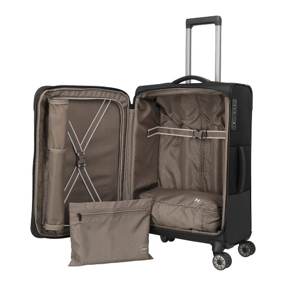 Travelite Crosslite 5.0 4 Rollen Trolley M 66 cm mit Dehnfalte