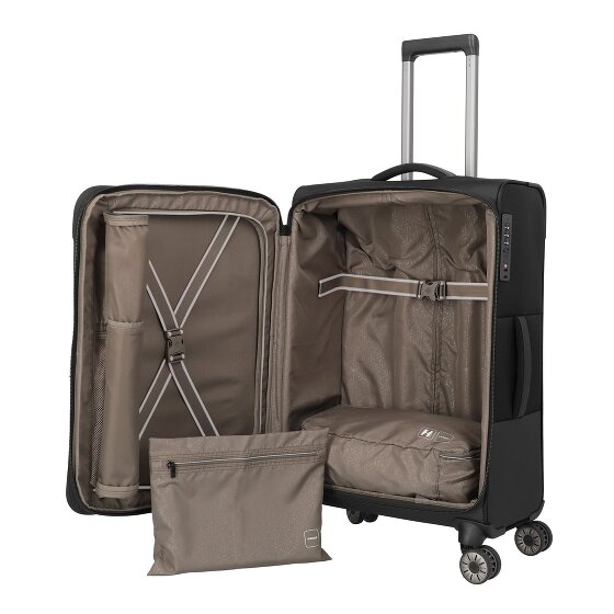 Travelite Crosslite 5.0 4 Rollen Trolley M 66 cm mit Dehnfalte