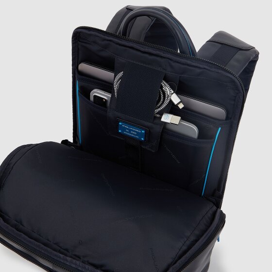 Piquadro Blue Square Revamp Business-Rucksack RFID Schutz Leder 43 cm Laptopfach