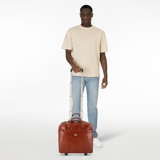 The Bridge Stovia 2 Rollen Pilotentrolley Leder 39 cm Laptopfach