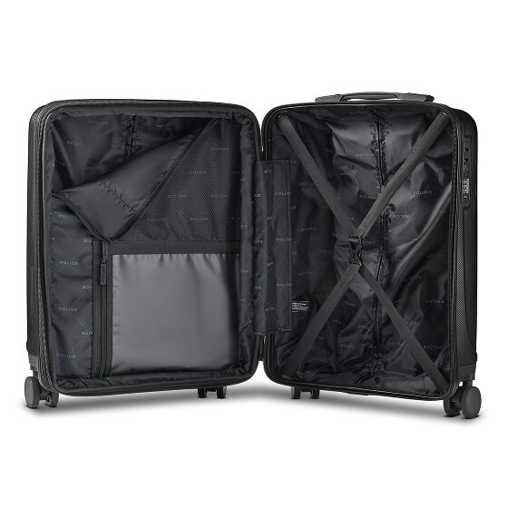 Police New York 4 Rollen Kabinentrolley S 54 cm mit Dehnfalte