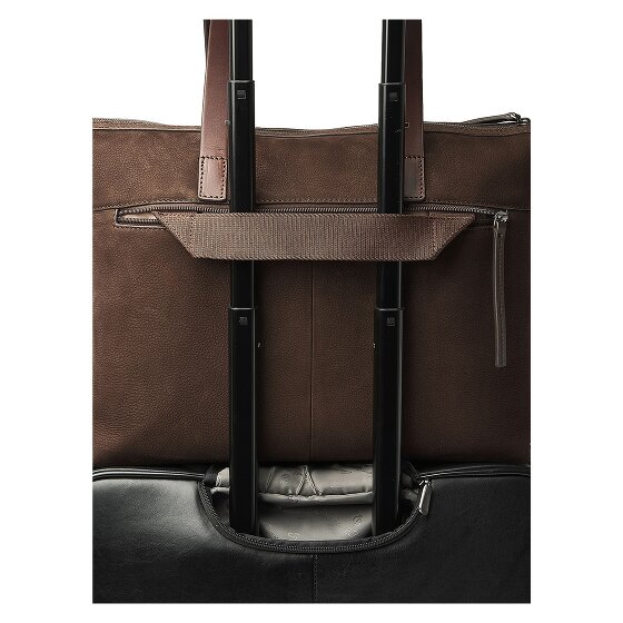Castelijn & Beerens Nubuck Schultertasche Leder 40 cm Laptopfach