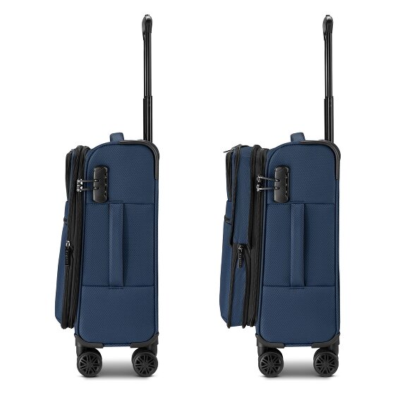 Bugatti Valencia Soft 4 Rollen Kabinentrolley S 55 cm mit Dehnfalte