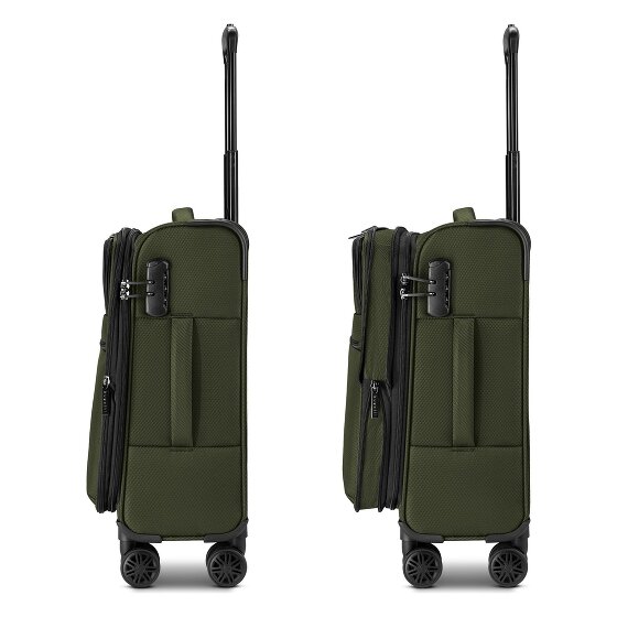 Bugatti Valencia Soft 4 Rollen Kabinentrolley S 55 cm mit Dehnfalte