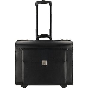 Dermata 2 Rollen Pilotentrolley Leder 39 cm