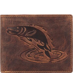 Greenburry Vintage Geldbörse mit Fisch-Prägung Leder 12 cm