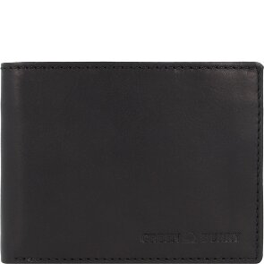 Greenburry Pure Black Geldbörse RFID Schutz Leder 13 cm