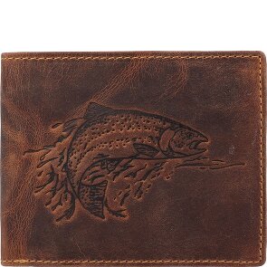 Greenburry Vintage Geldbörse mit Fisch-Prägung Leder 12 cm