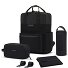  Bergen Wickelrucksack Set 4 tlg. Laptopfach Variante all black