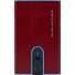  Black Square Kreditkartenetui RFID Schutz Leder 6 cm Variante red
