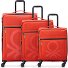  Delsey Paris x United Colors of Benetton 4 Rollen Kofferset 3-teilig mit Dehnfalte Variante red