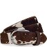  Gürtel Leder Variante dunkelbraun-offwhite | 80 cm