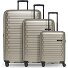  Collection 04 THE THREE SET + 4 Rollen Kofferset 3-teilig mit Dehnfalte Variante champaign-metallic