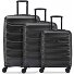  Meteor 4 Rollen Kofferset 3-teilig mit Dehnfalte Variante deep black
