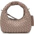  Greta Micro weave Handtasche Leder 20 cm Variante cappuccino beige