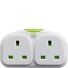  Duo-Reiseadapter England-Amerika Variante weiß
