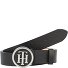  Round Buckle Gürtel Leder Variante black | 80 cm