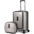  Essentials 14 Kofferset 2 tlg. Kabinentrolley mit Dehnfalte + Beautycase Variante coffee grey metallic