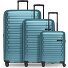  Collection 04 THE THREE SET + 4 Rollen Kofferset 3-teilig mit Dehnfalte Variante ice blue-metallic