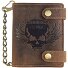  Vintage Skull Geldbörse Leder 10 cm Variante braun